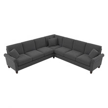 Load image into Gallery viewer, Bush Furniture Coventry 111inW L-Shaped Sectional Couch, Charcoal Gray, Standard Delivery