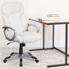 Load image into Gallery viewer, Flash Furniture Carolyn LeatherSoft Faux Leather Mid-Back Executive Office Chair, White