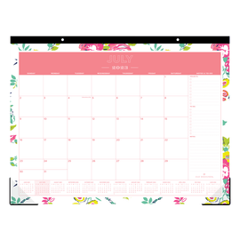 2023-2024 Day Designer Monthly Academic Desk Pad Calendar, 22in x 17in, Peyton White, July 2023 to June 2024, 107938-A