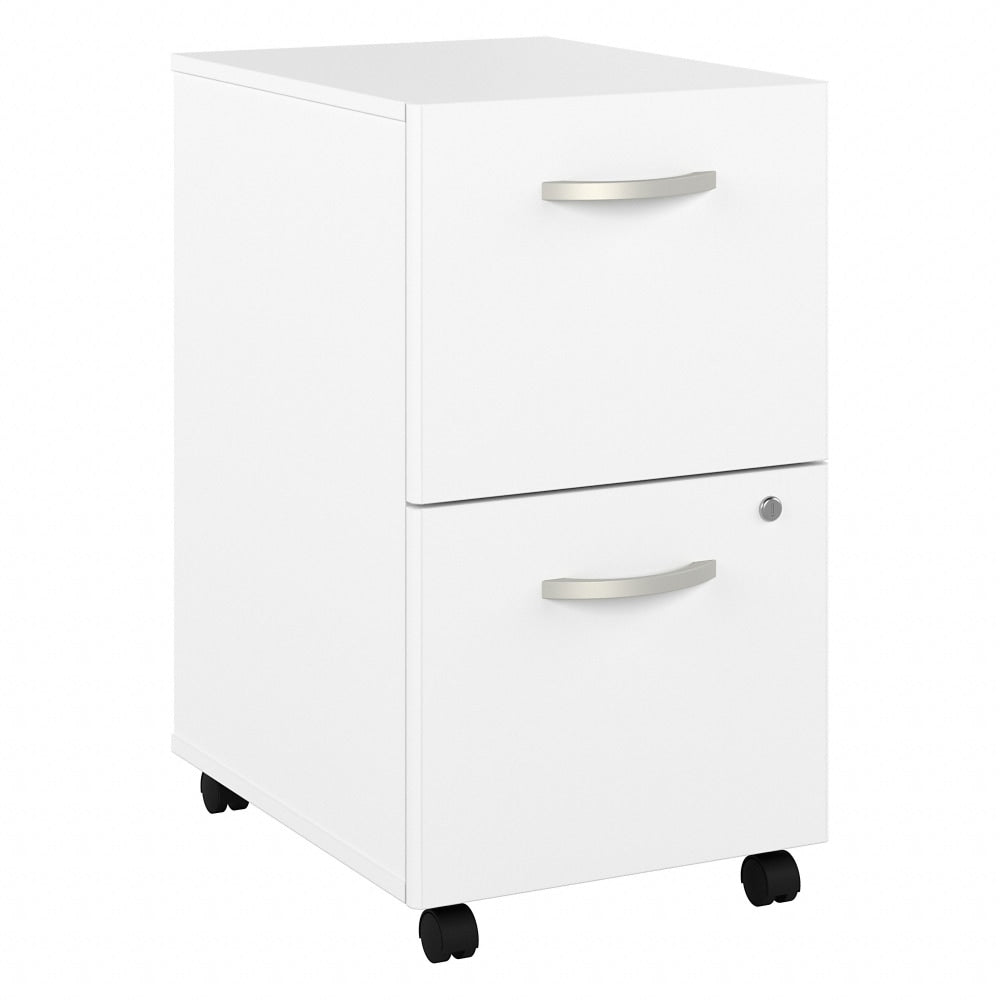 Bush Business Furniture Hybrid 28inD Vertical 2-Drawer Mobile File Cabinet, White, Delivery