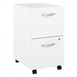Bush Business Furniture Hybrid 28inD Vertical 2-Drawer Mobile File Cabinet, White, Delivery