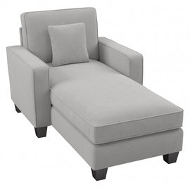 Bush Furniture Stockton Chaise Lounge With Arms, Light Gray, Standard Delivery