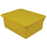Stowaway 5in Letter Box With Lid, Small Size, 5in x 10 1/2in x 13in, Yellow, Pack Of 3