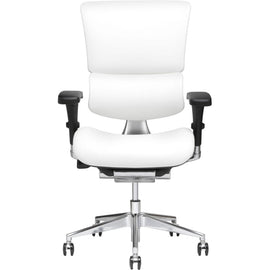 X-Chair X4 Ergonomic Bonded Leather High-Back Task Chair, White