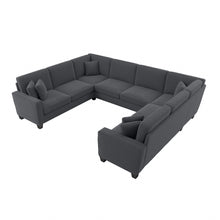 Load image into Gallery viewer, Bush Furniture Stockton 125inW U-Shaped Sectional Couch, Dark Gray, Standard Delivery