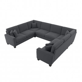 Bush Furniture Stockton 125inW U-Shaped Sectional Couch, Dark Gray, Standard Delivery