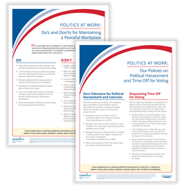 ComplyRight Politics At Work Posters, Policy Posters, English, 10in x 14in, Pack Of 2 Posters