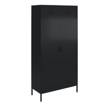 Load image into Gallery viewer, Ameriwood Home Mission District Tall 2-Door Metal Locker Cabinet, 72-7/8inH x 35-7/16inW x 15-3/4inD, Black