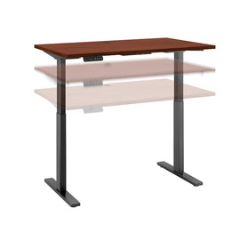 Bush Business Furniture Move 60 Series Electric 48inW x 24inD Height Adjustable Standing Desk, Hansen Cherry/Black Base, Standard Delivery