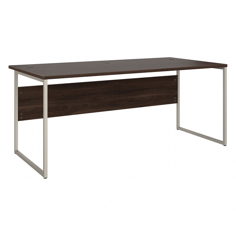 Bush Business Furniture Hybrid 72inW Computer Table Desk With Metal Legs, Black Walnut, Standard Delivery