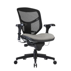 WorkPro Quantum 9000 Series Ergonomic Mesh/Antimicrobial Vinyl Mid-Back Chair, Black/Gray, BIFMA Compliant