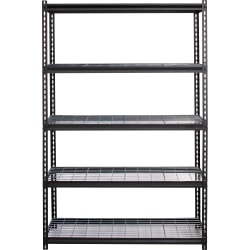 Lorell Wire Deck Shelving - 72in Height x 48in Width x 18in Depth - Recycled - Black - Steel - 1Each