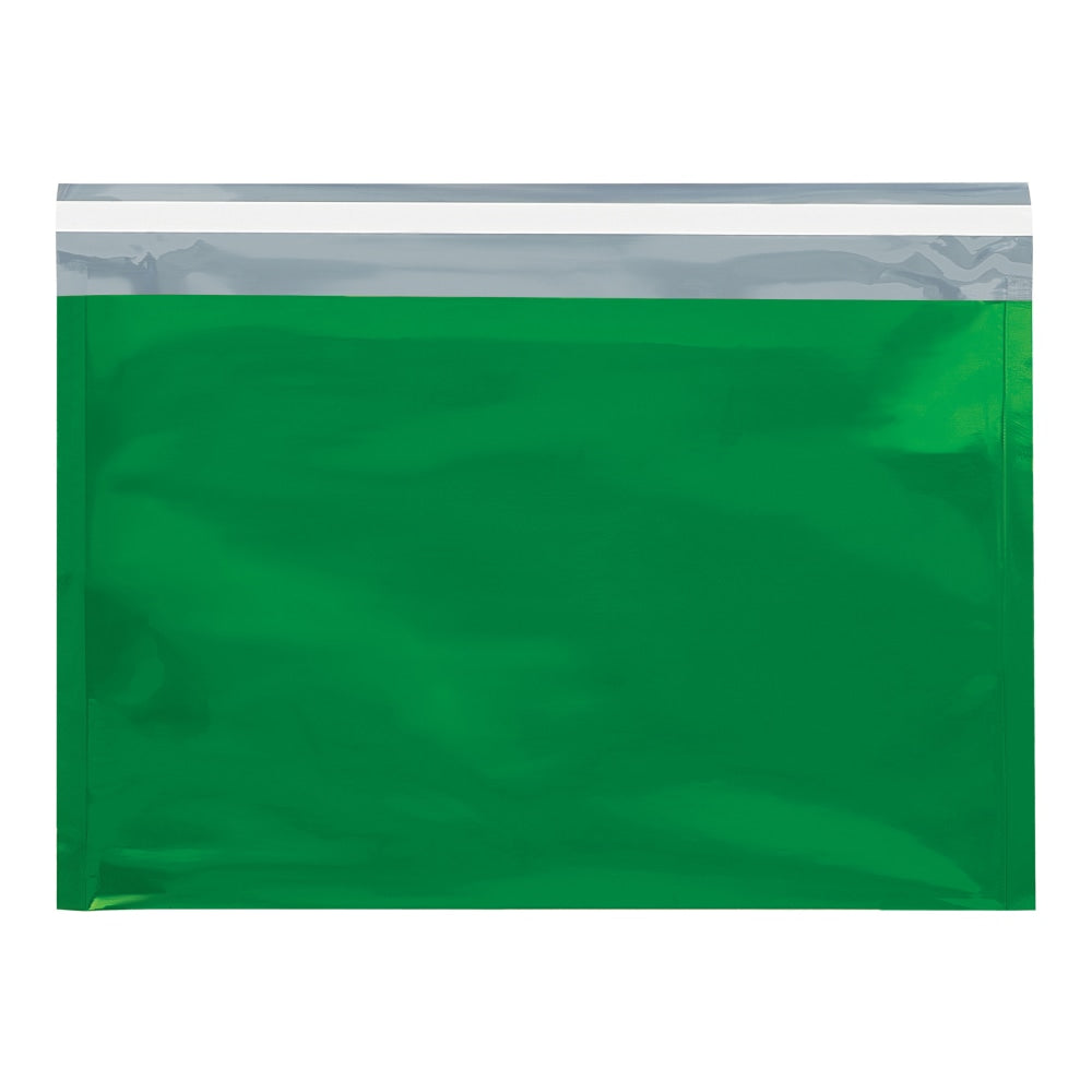 Office Depot Brand Metallic Glamour Mailers, 12-3/4in x 9-1/2in, Green, Case Of 250 Mailers