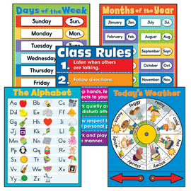 Carson-Dellosa General Classroom Charts, 17in x 22in, Multicolor, Pre-k through Grade 5, Pack Of 5