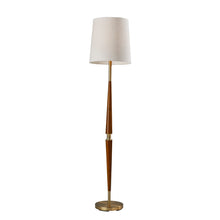 Load image into Gallery viewer, Adesso Weston Floor Lamp, 65-1/2inH, Cream Shade/Walnut And Antique Brass Base