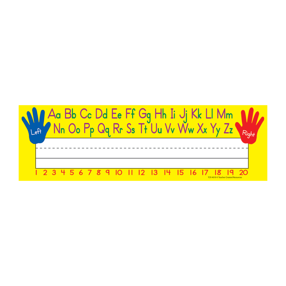 Teacher Created Resources Name Plates, 3 1/2in x 11 1/2in, Left/Right Alphabet , Pre-K To Grade 8, 36 Plates Per Pack, Set Of 5 Packs