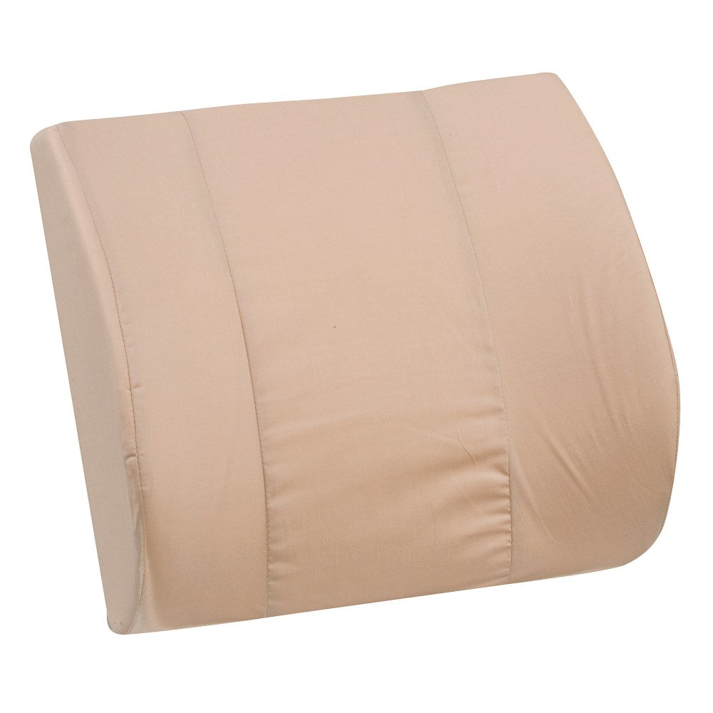 DMI Lumbar Back Support Foam Cushion Pillow With Strap, 14inH x 13inW x 3inD, Tan