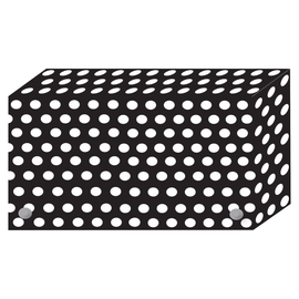 Ashley Black/White Dots Design Index Card Holder - For Index Card 4in x 6in Sheet - Polka Dot Design - Multi - Polypropylene - 5 / Pack