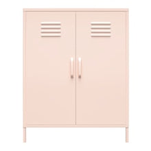 Load image into Gallery viewer, Ameriwood Home Mission District 2-Door 3-Shelf Metal Locker Storage Cabinet, 40inH x 31-1/2inW x 15-3/4inD, Pink