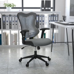Flash Furniture Designer Ergonomic Mesh High-Back Swivel Chair, Gray/Black