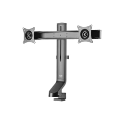 Eaton Tripp Lite Series Dual-Display Monitor Arm with Desk Clamp and Grommet - Height Adjustable, 17in to 27in Monitors - Mounting kit - for 2 LCD displays - steel - black - screen size: 17in-27in - clamp mountable, grommet, desk-mountable