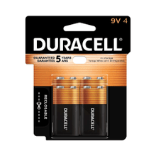 Load image into Gallery viewer, Duracell Coppertop 9-Volt Alkaline Batteries, Pack Of 4, 1 Hang Hole Packaging