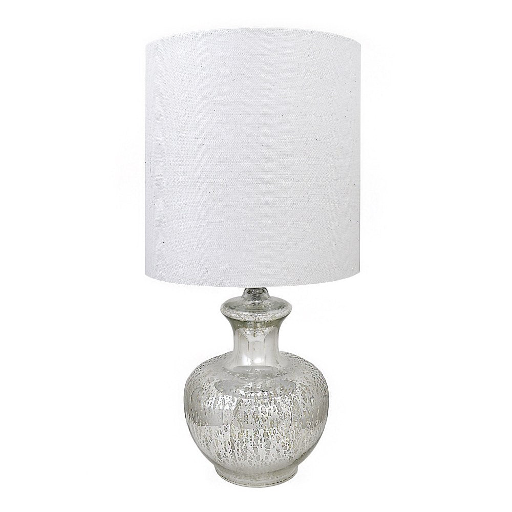 LumiSource Lotus Contemporary Accent Lamp, 18-3/4inH, Sparkly Silver Shade/Clear Base