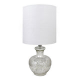 LumiSource Lotus Contemporary Accent Lamp, 18-3/4inH, Sparkly Silver Shade/Clear Base