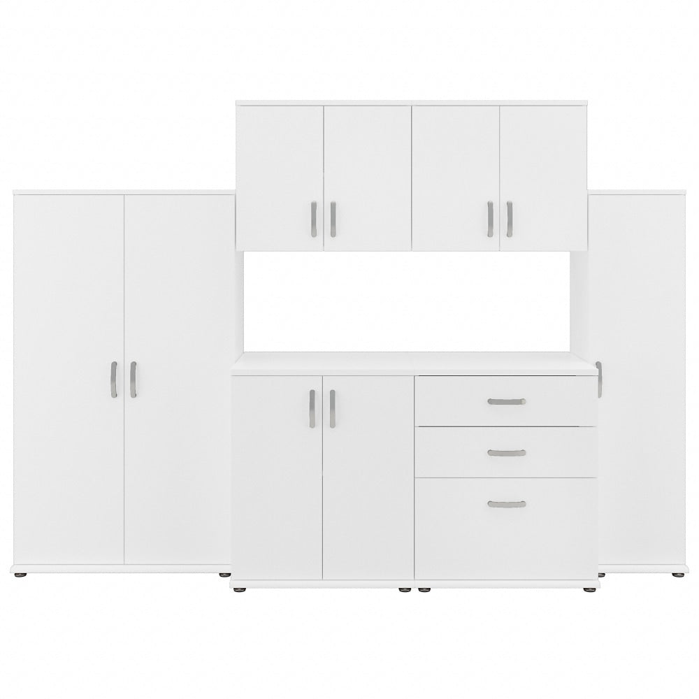 Bush Business Furniture Universal 108inW 6-Piece Modular Storage Set With Floor And Wall Cabinets, White, Standard Delivery