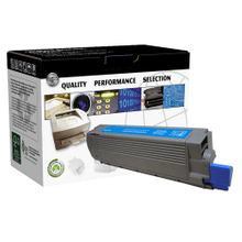 Load image into Gallery viewer, Clover Imaging Group Remanufactured Cyan Toner Cartridge Replacement For OKI 43324419, CTGC6100C