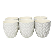Load image into Gallery viewer, Elama 15-Oz. Mugs, Honeycomb, White, Set Of 6 Mugs