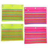 Inkology Puffy Print Binder Pencil Pouches, Assorted Colors, Pack Of 8 Pouches