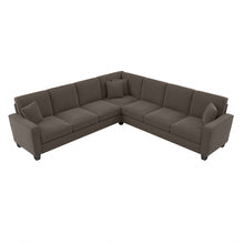 Load image into Gallery viewer, Bush Furniture Stockton 111inW L-Shaped Sectional Couch, Chocolate Brown, Standard Delivery