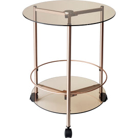 Adesso Gibson Rolling End Table, 23-1/2inH x 19-3/4inW x 17inD, Copper