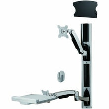 Load image into Gallery viewer, Amer Wall Mount for Keyboard, CPU, Mouse, Flat Panel Display, Curved Screen Display - TAA Compliant - 32in Screen Support - 39.68 lb Load Capacity - 75 x 75, 100 x 100 - VESA Mount Compatible - 1