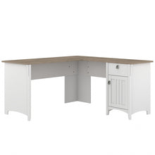 Load image into Gallery viewer, Bush Furniture Salinas 60inW L-Shaped Corner Desk With Storage, Shiplap Gray/Pure White, Standard Delivery