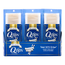 Load image into Gallery viewer, Q-Tip Cotton Swabs, White, 625 Swabs Per Pack, Case Of 3 Packs