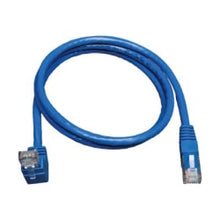 Load image into Gallery viewer, Tripp Lite 3ft Cat6 Gigabit Molded Patch Cable RJ45 Right Angle Up to Straight M/M Blue 3ft - Patch cable - RJ-45 (M) to RJ-45 (M) - 3 ft - CAT 6 - molded, stranded - blue