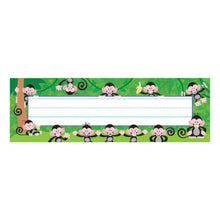 Load image into Gallery viewer, TREND Monkey Mischief Desk Toppers Name Plates, 2 7/8in x 9 1/2in, 36 Per Pack, 12 Packs