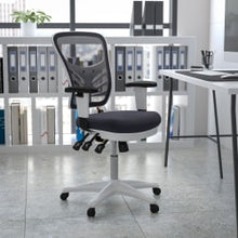 Load image into Gallery viewer, Flash Furniture Ergonomic Mesh Mid-Back Executive Office Chair, Gray/White