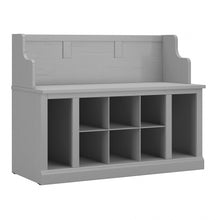 Load image into Gallery viewer, kathy ireland Home by Bush Furniture Woodland 40inW Entryway Bench With Shelves, Cape Cod Gray, Standard Delivery