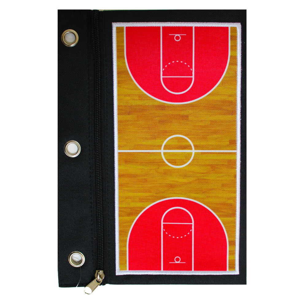 Inkology Basketball Binder Pencil Pouches, 10-1/2inH x 7inW x 1/4inD, Pack Of 12 Pouches