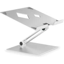DURABLE RISE Laptop Stand - Up to 17in Screen Support - 12.6in Height x 9.1in Width x 11in Depth - Desktop, Tabletop - Aluminum - Silver