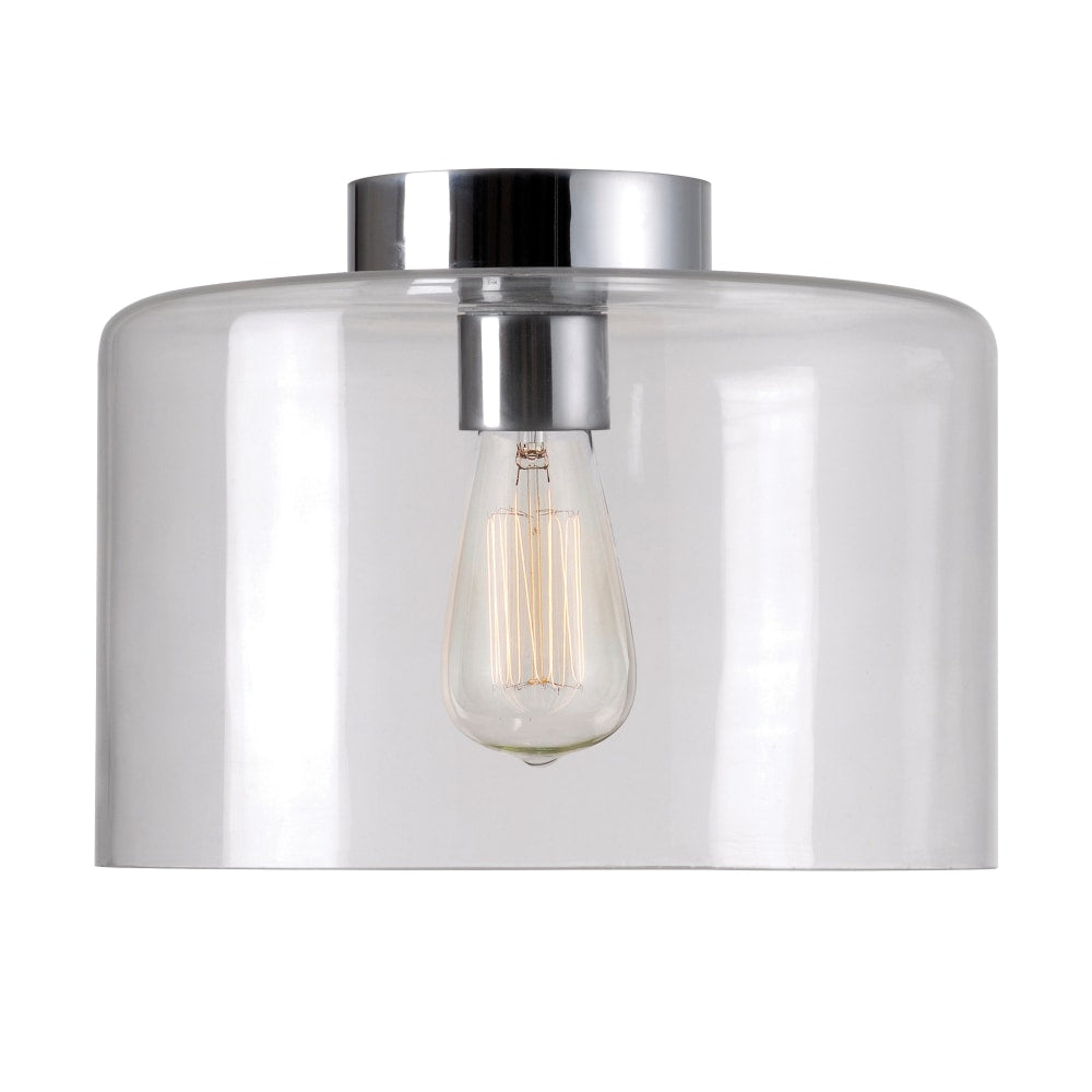 Kenroy Home Capri 1-Light Flush Mount Lamp, Clear/Silver