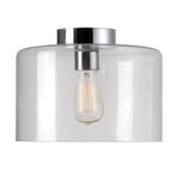 Kenroy Home Capri 1-Light Flush Mount Lamp, Clear/Silver