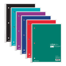 Load image into Gallery viewer, Office Depot Brand Wirebound Notebook, 8-1/2in x 11in, 1 Subject, College Ruled, 100 Sheets, Assorted Colors (No Color Choice)