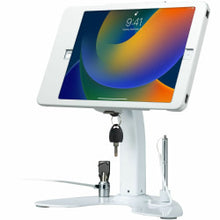 Load image into Gallery viewer, CTA Digital Dual Security Kiosk Stand with Locking Case and Cable for iPad 10.2 (Gen. 7), iPad Air 3 and iPad Pro 10.5 (White) - 10.2in to 10.5in Screen Support