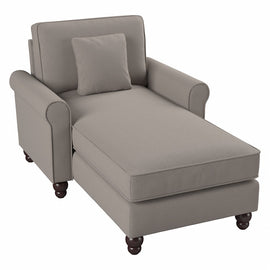 Bush Furniture Hudson Chaise Lounge With Arms, Beige Herringbone, Standard Delivery