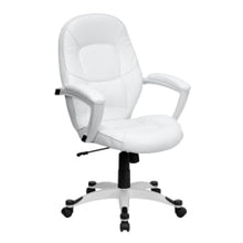 Load image into Gallery viewer, Flash Furniture LeatherSoft Faux Leather Mid-Back Swivel Chair, White