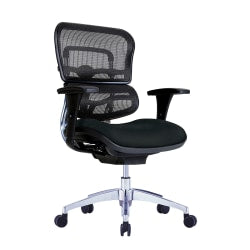 WorkPro 12000 Series Ergonomic Mesh/Antimicrobial Vinyl Mid-Back Chair, Black